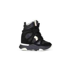 Isabel Marant Women Black Leather Balskee Wedge Sneakers